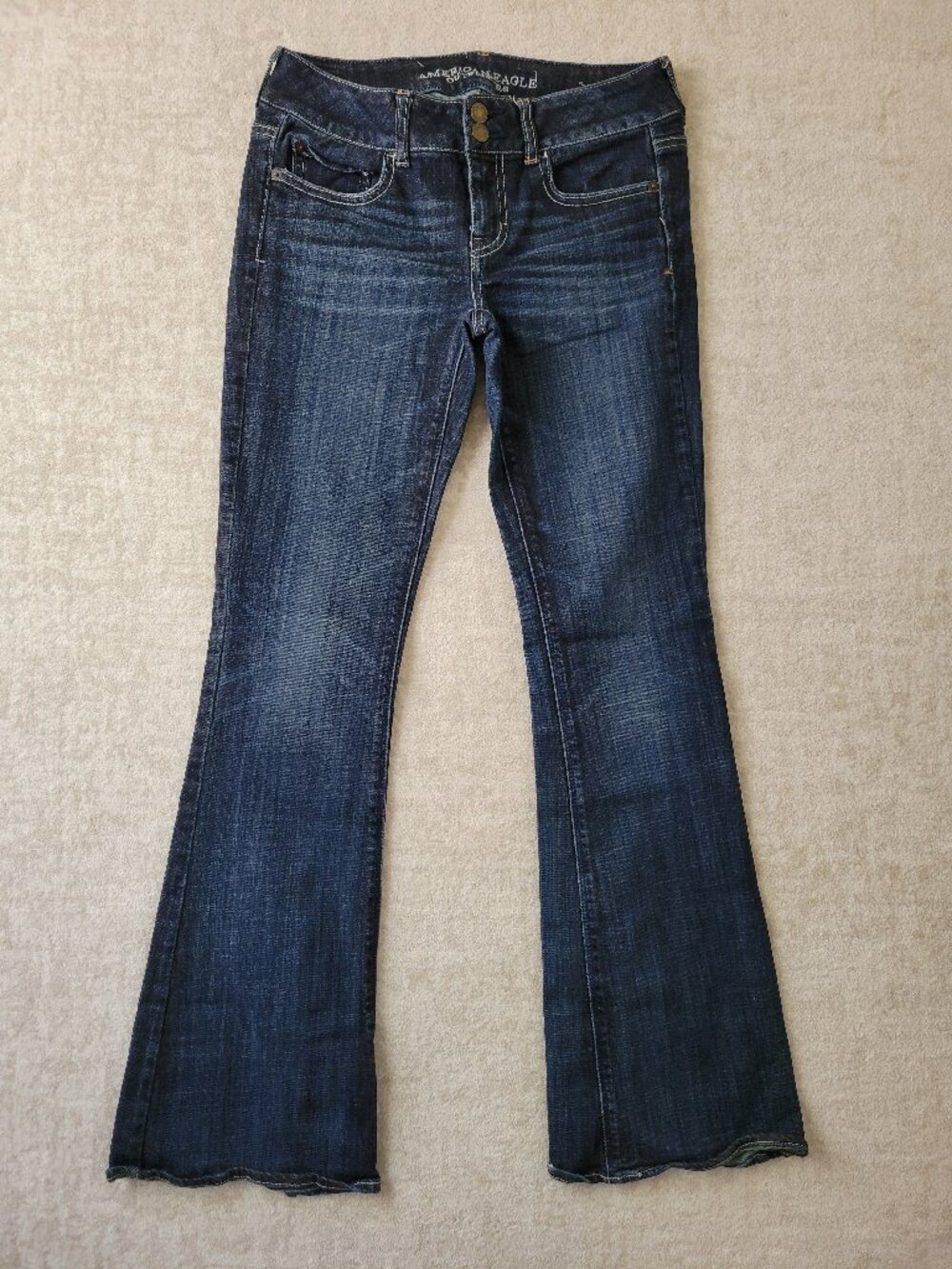 American Eagle Artist Stretch Mid Rise Flare Jeans 4 Reg Blue Y2k 2000s Casual